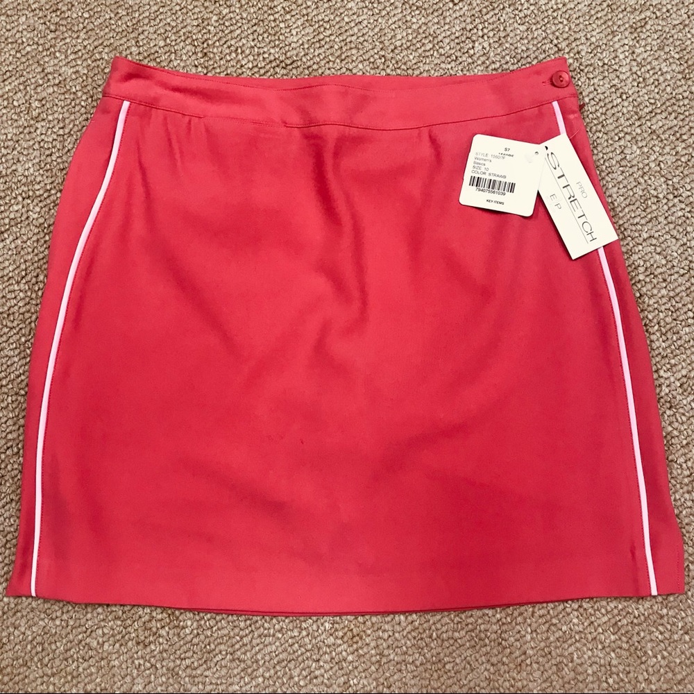 EP Pro Tangerine Colored Golf Skort with Thin White Side Stripe